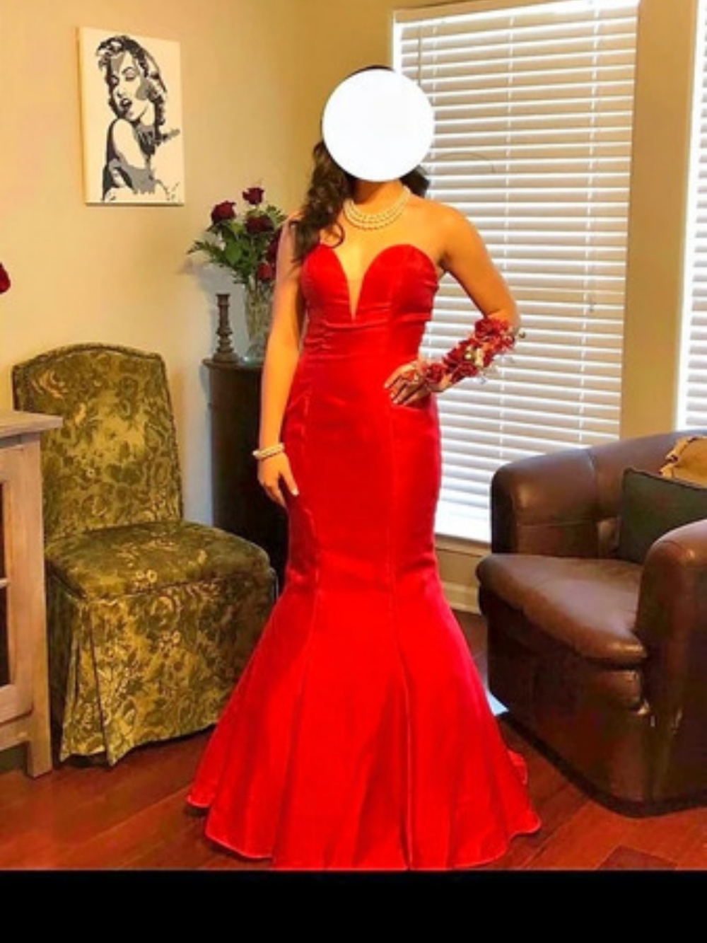 Sparkle Red Mermaid Maxi Dress Size 6 Like New